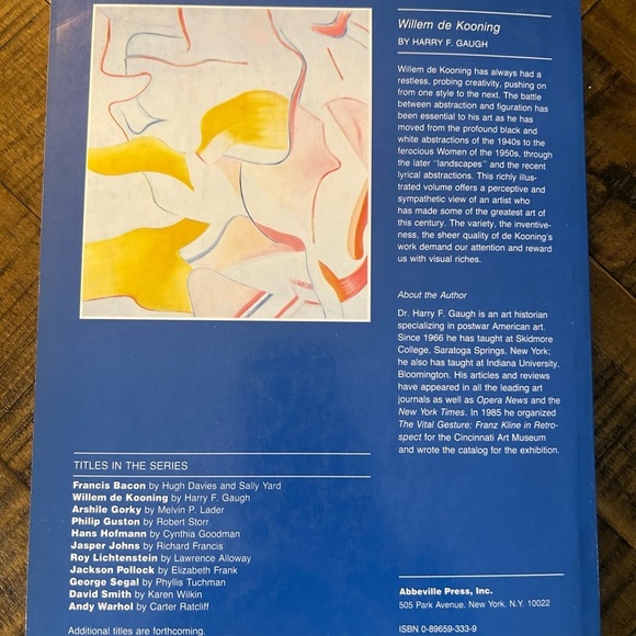 Willem de Kooning Art Book by Abbeville Modern Masters, Second Printing, 1983. - Picture 9 of 11